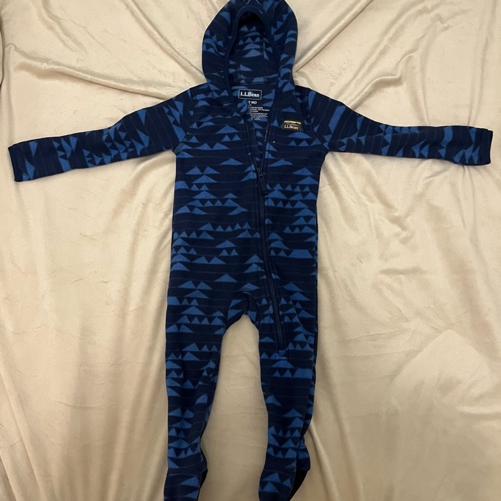 L.L. Bean Kids Navy Geometric One Piece